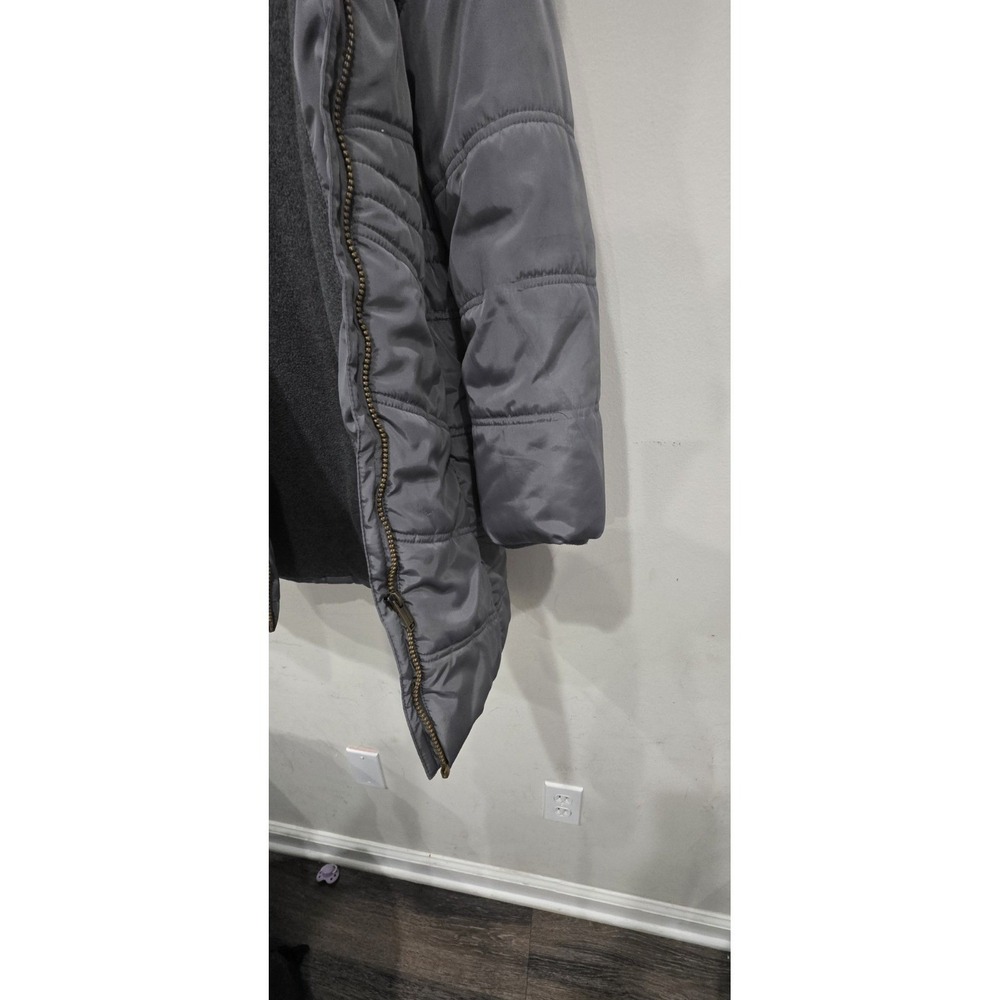 Calvin Klein Girls' Aerial Long Puffer Jacket Faux Fur Hood Lining Grey size M - Picture 4 of 9